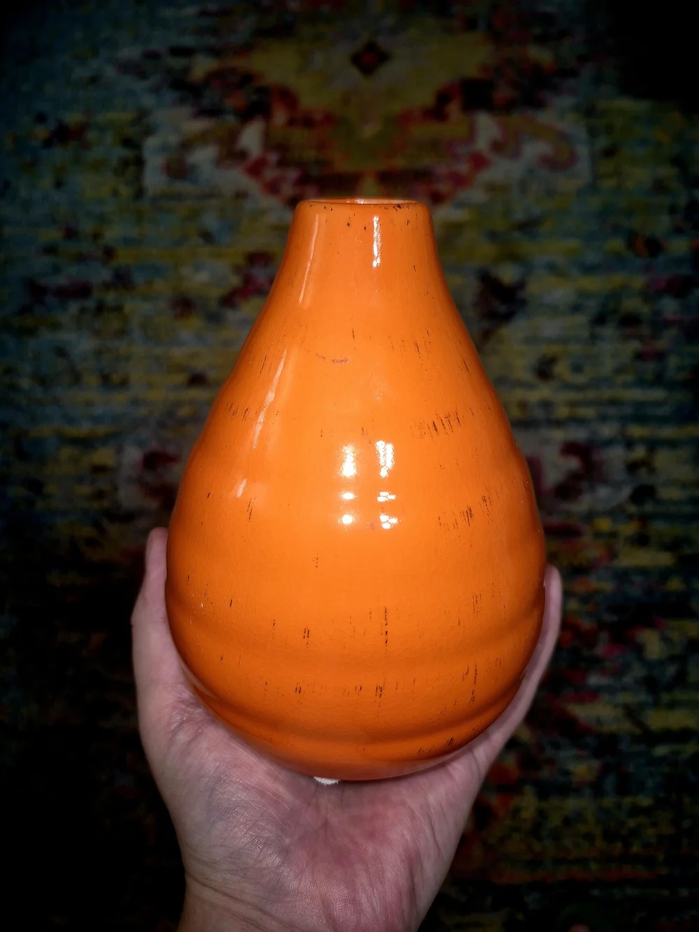 Cost Plus World Market Orange Ceramic Accent Vase